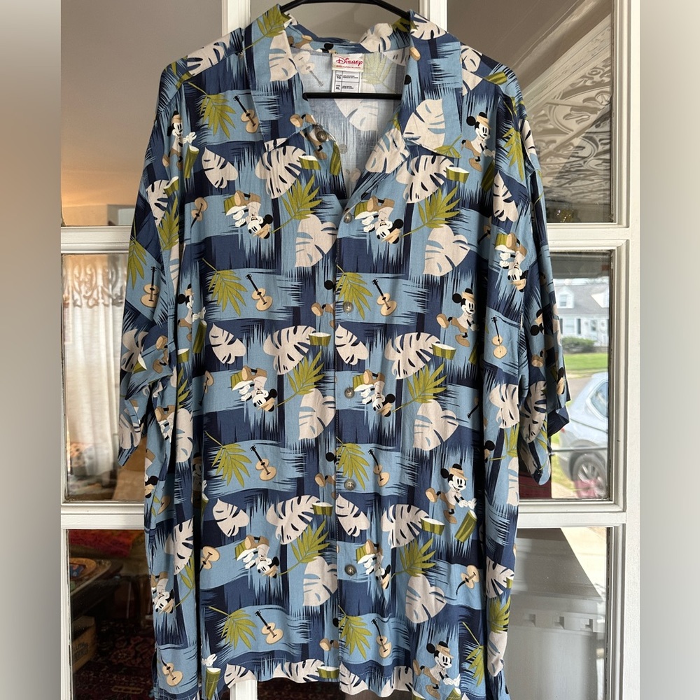 SOLD Disney Aloha Shirt with a musical Mickey Mouse size XL